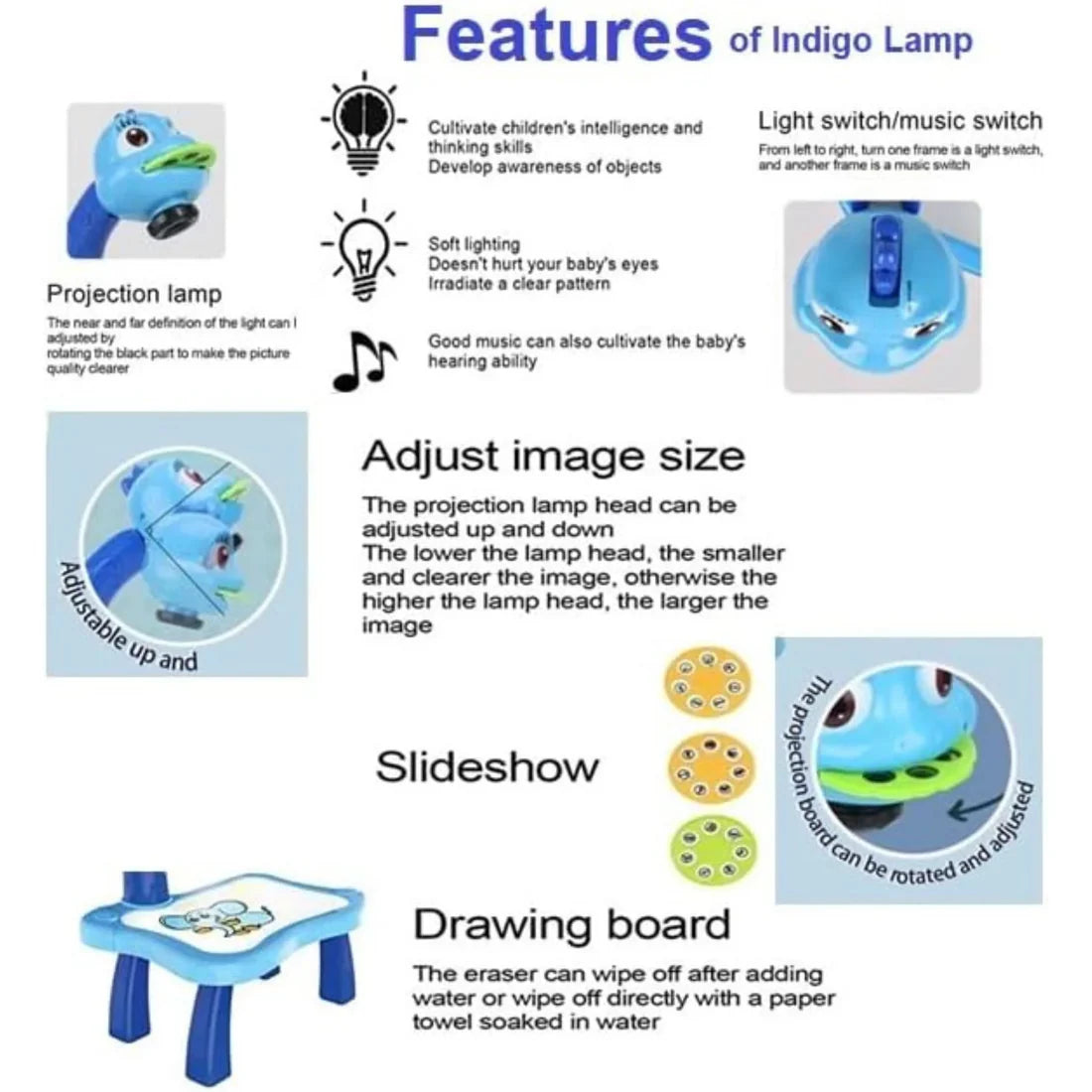 LED Projector Art Painting Table for Kids